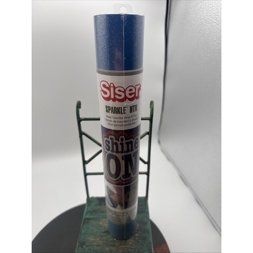 Siser Sparkle™ Heat Transfer Vinyl For T-Shirts 11.8" Roll Cornflower Blue NIP